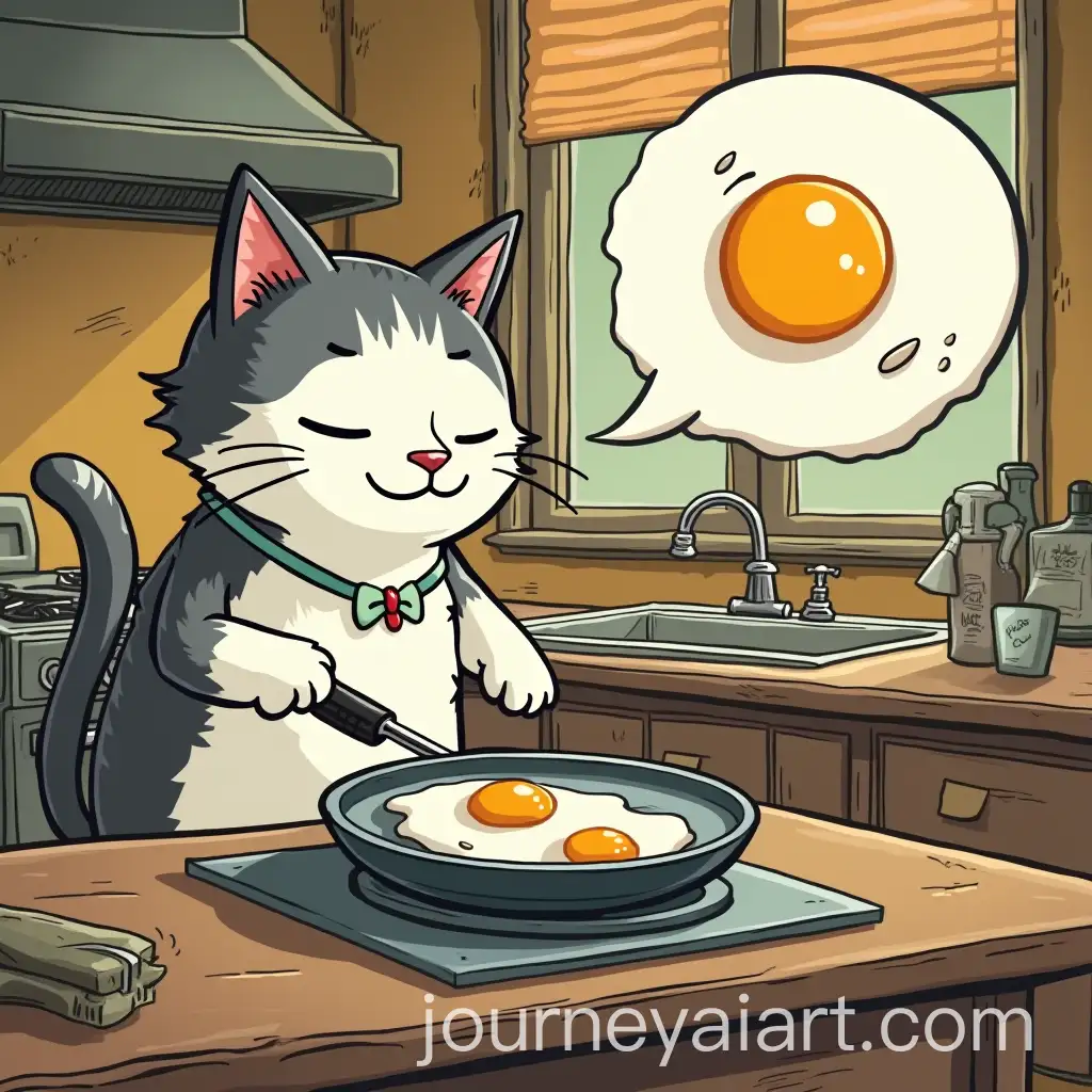 Comical-Cat-Cooking-Eggs-in-Retro-Kitchen-Setting