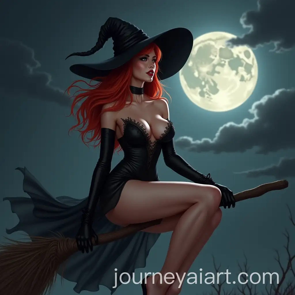 Seductive-RedHaired-Witch-Flying-on-a-Broom-Under-a-Full-Moon