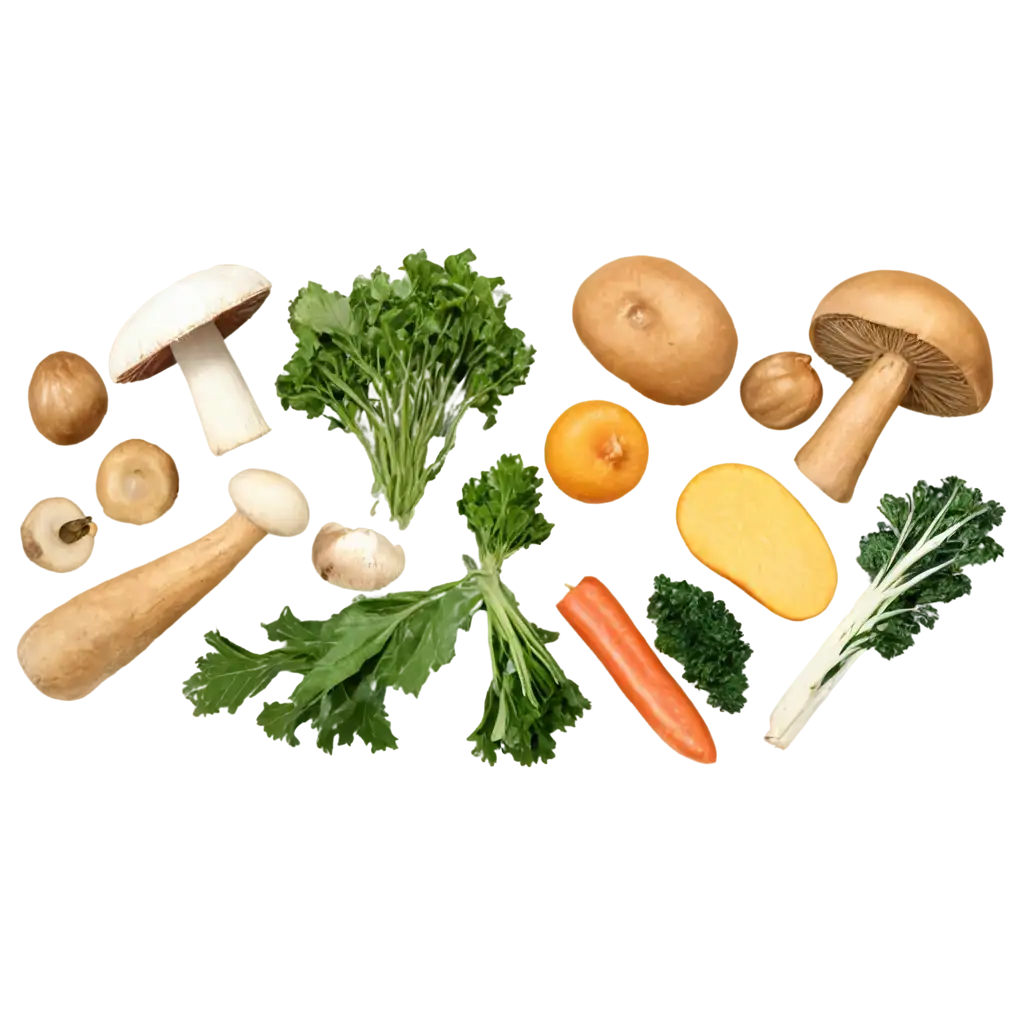 HighQuality-PNG-Image-of-Vegetables-Fruits-Greens-and-Mushrooms-for-Versatile-Use