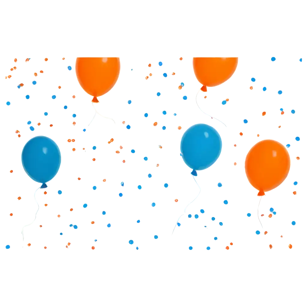 Vibrant-Orange-and-Blue-Party-Balloons-PNG-Image-with-Confetti