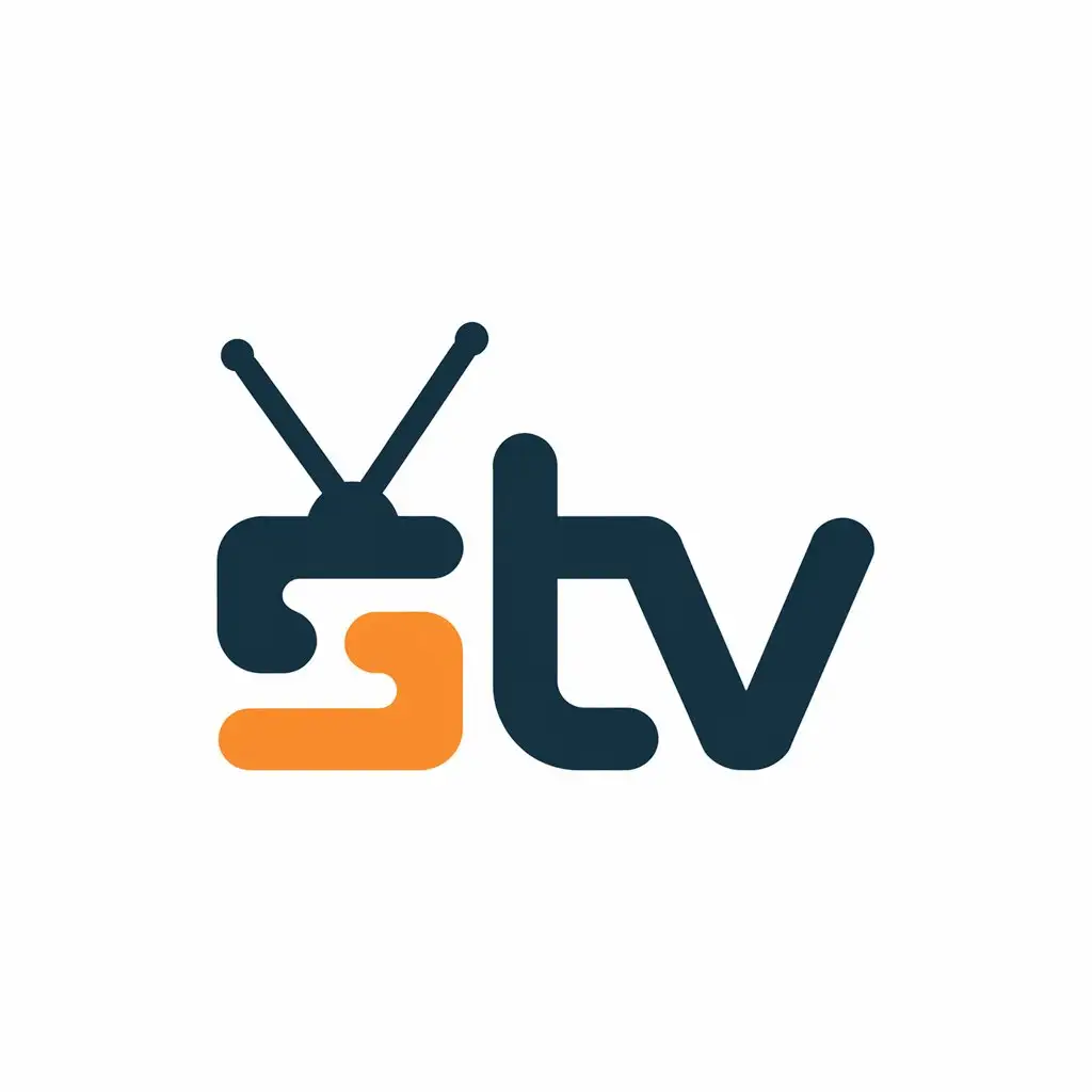 LOGO Design for STV Modern Vector TV Symbol with Clear Background