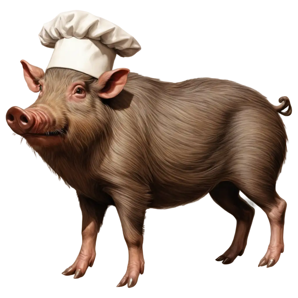 Caricature-of-a-Realistic-Wild-Boar-with-a-Cooks-Hat-PNG-HighQuality-Image-for-Fun-and-Culinary-Themes