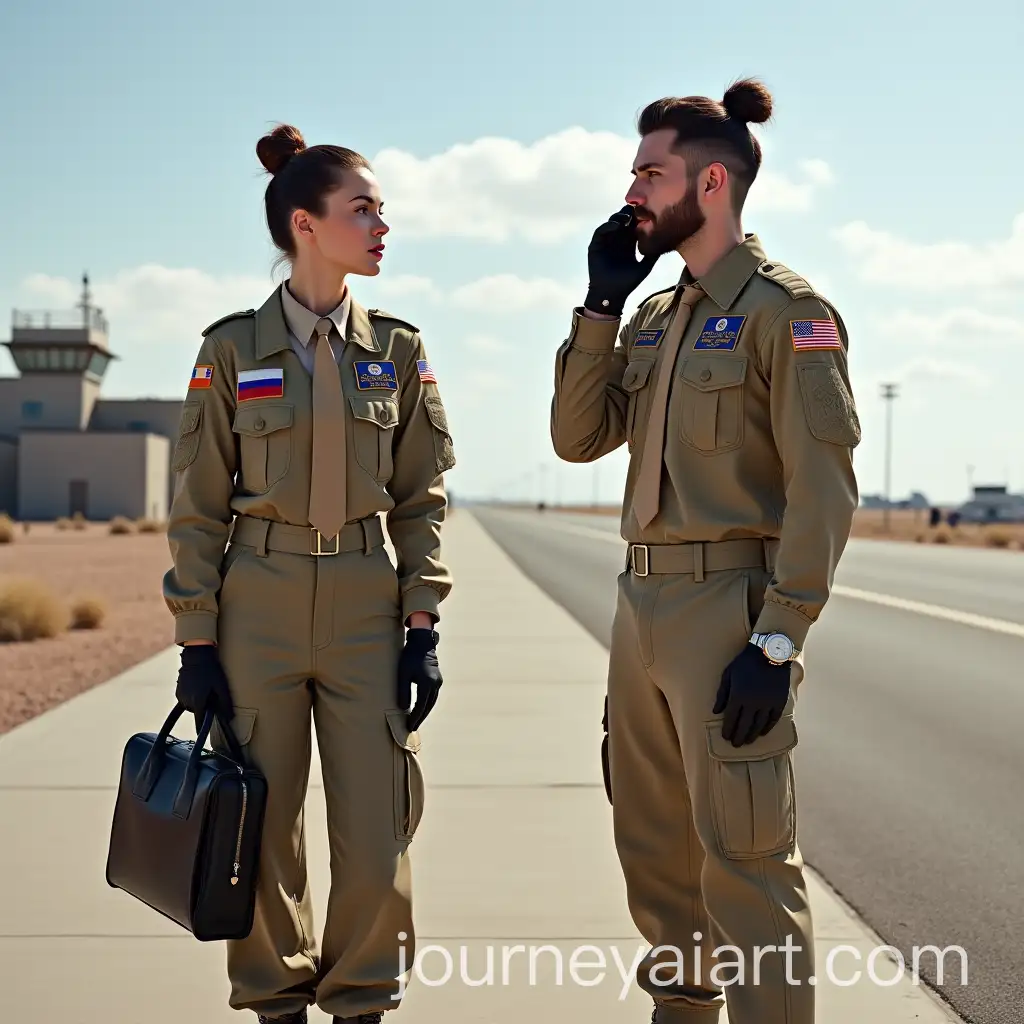 Young-Russian-Military-Pilots-in-SandColored-Flight-Gear-on-Desert-Airfield