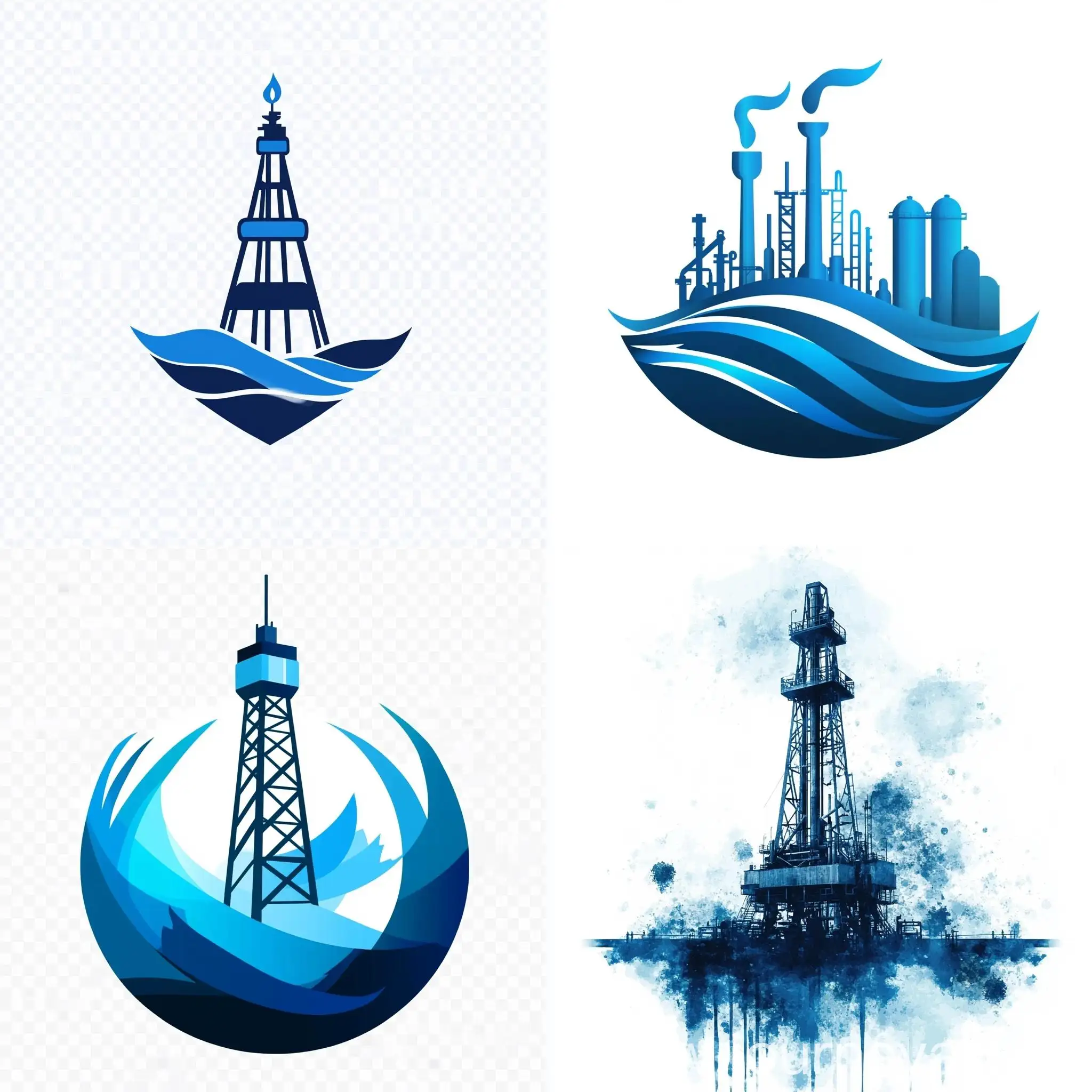 Oil-and-Gas-Industry-Logo-in-Blue-Tones-on-Transparent-Background