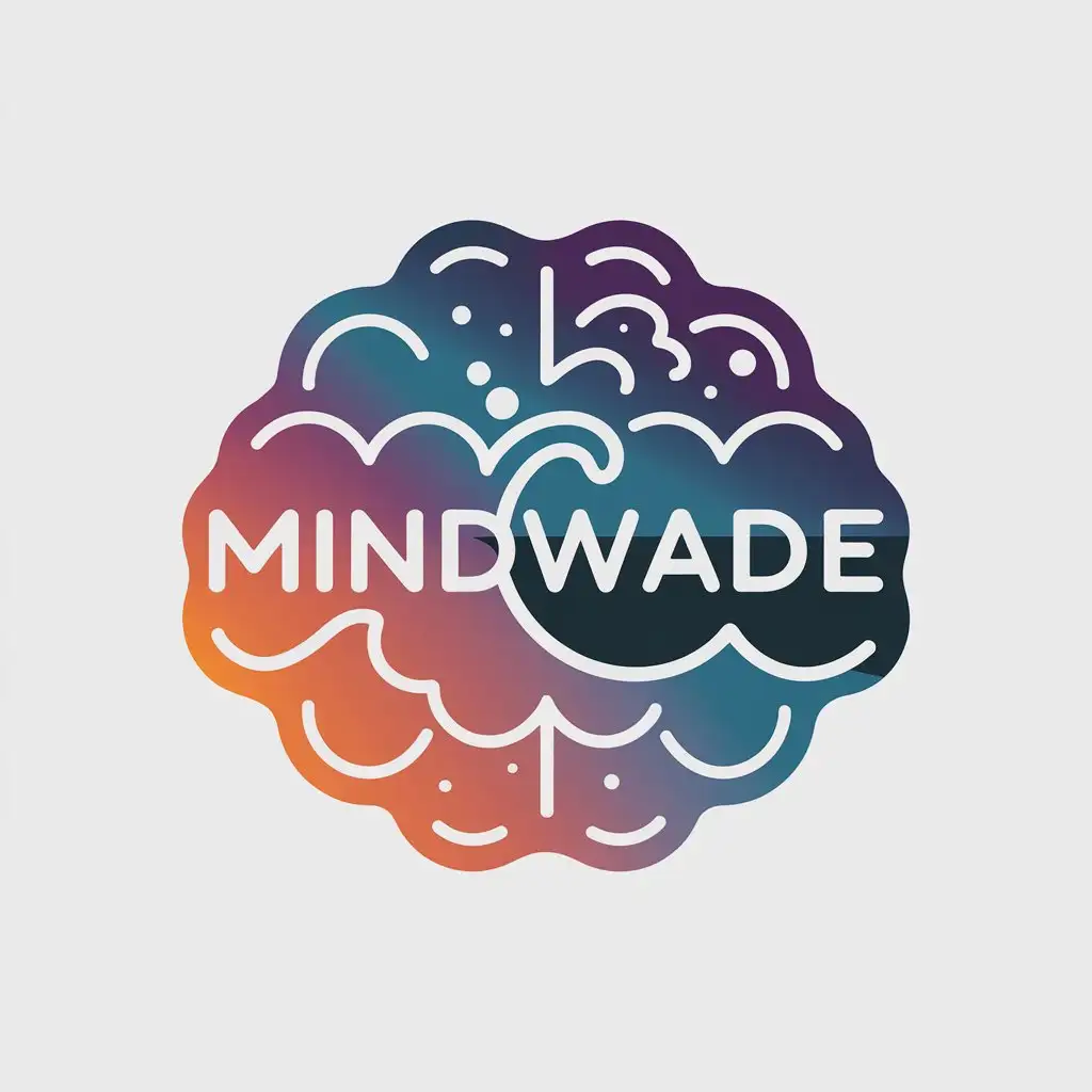 LOGO Design for MindWade Minimalist Mindfulness Lifestyle Symbol with Clear Background