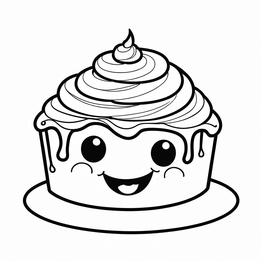 Happy-Cinnamon-Roll-Coloring-Page-with-Icing-Drizzle