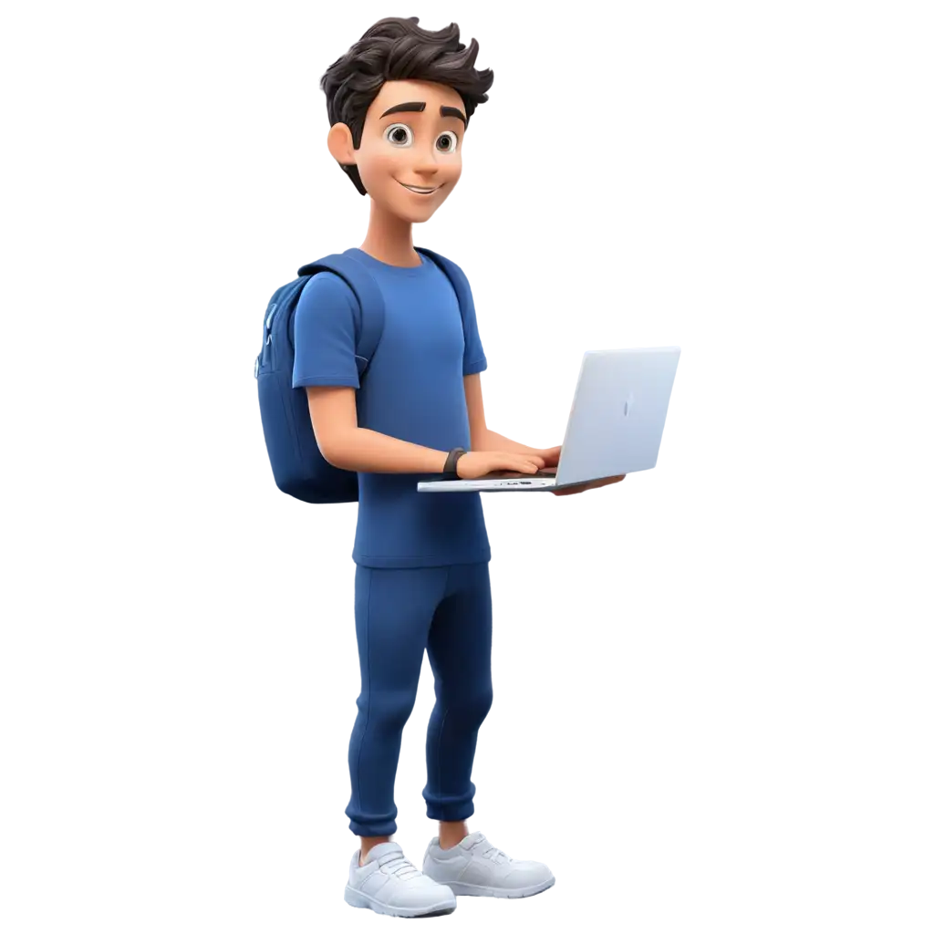 FullLength-Standing-Human-Icon-with-Laptop-Cartoon-HighQuality-PNG-Image