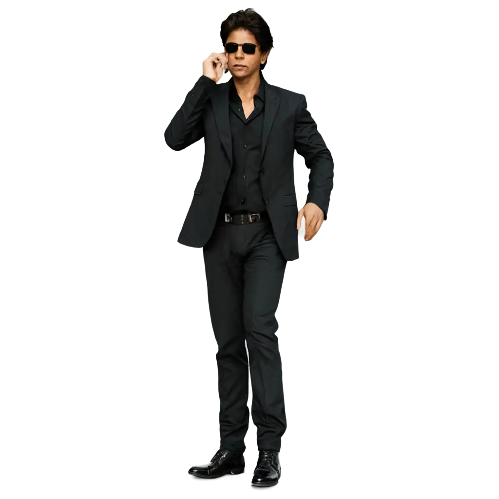 Shahrukh-Khan-in-Black-Outfit-PNG-Image-for-HighQuality-Designs-and-Graphics