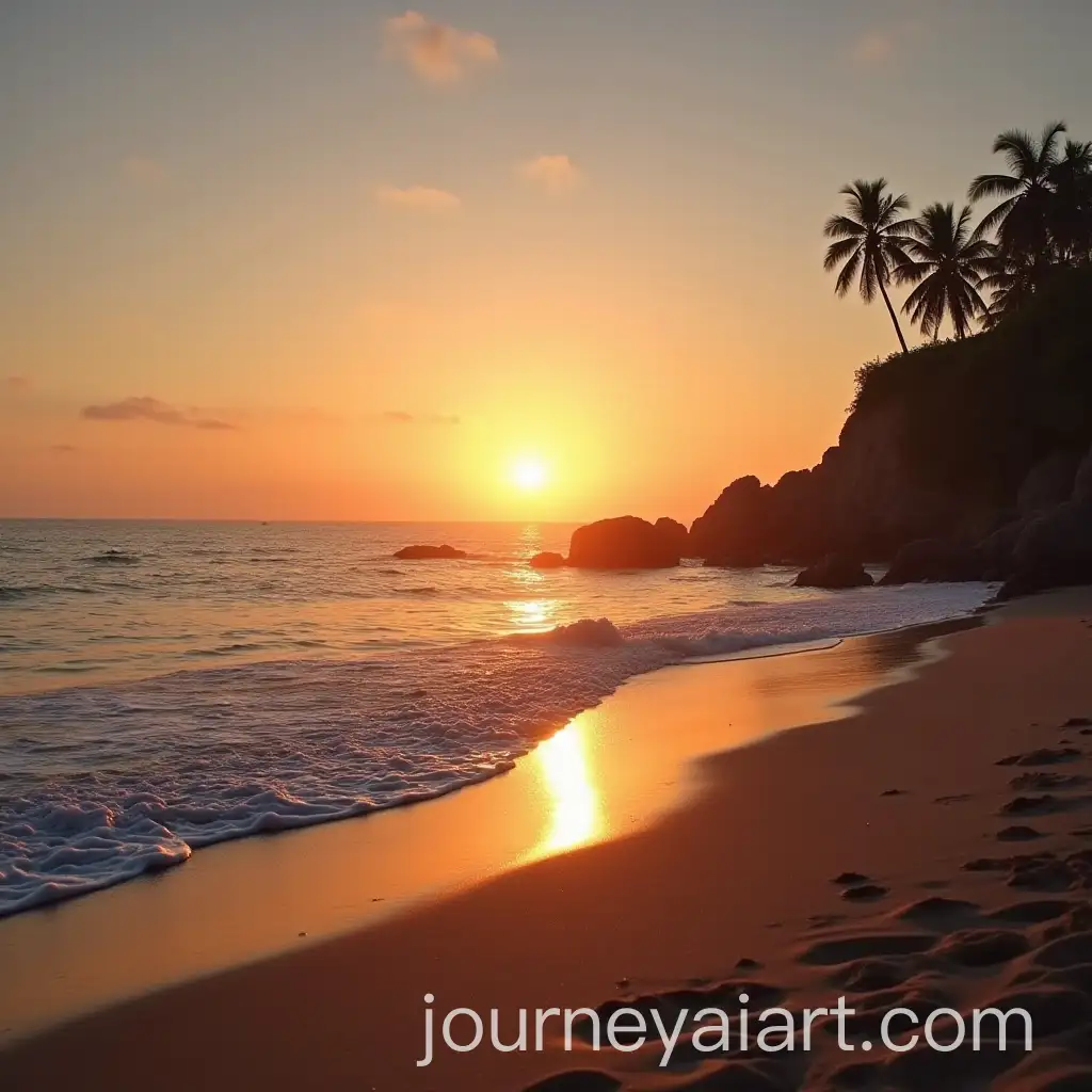Serene-Beach-Sunset-Scene-with-Colorful-Sky
