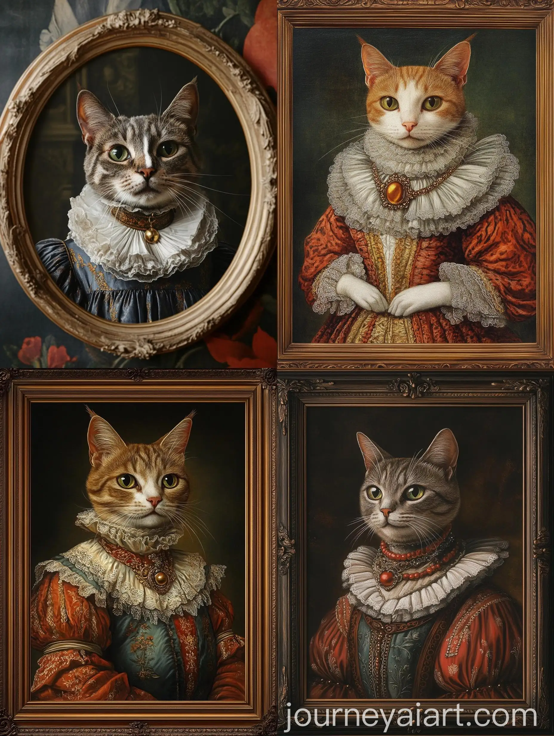 Renaissance-Style-Portrait-of-a-Lady-Cat