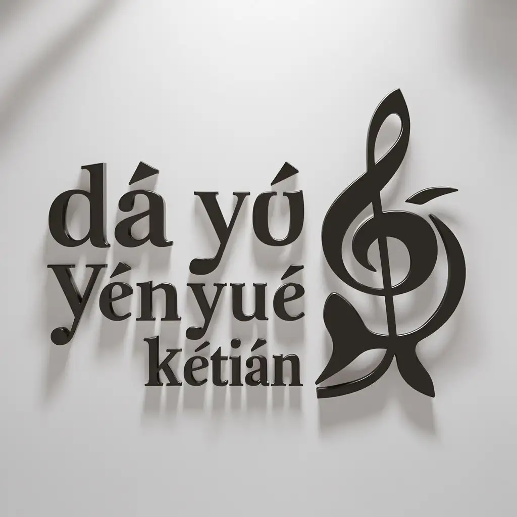 a logo design,with the text "Dàyú yīnyuè kètiān", main symbol:fish music,Moderate,clear background