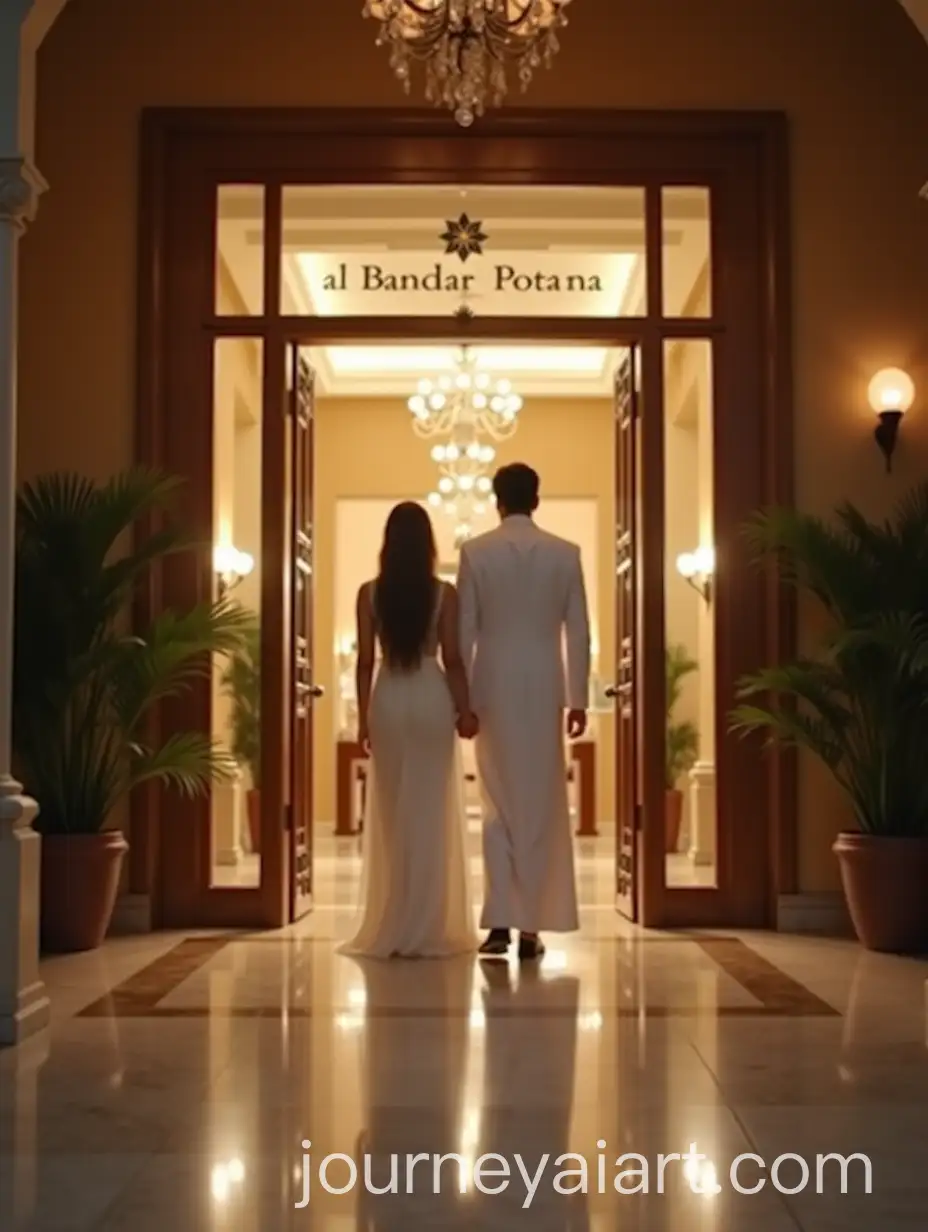Couple-Arriving-at-Al-Bandar-Rotana-Hotel-with-Elegant-Ambiance