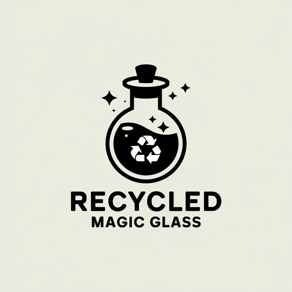 LOGO Design for Recycled Magic Glass Magic Ampoule with Recycle Symbol in a Clean and Modern Style