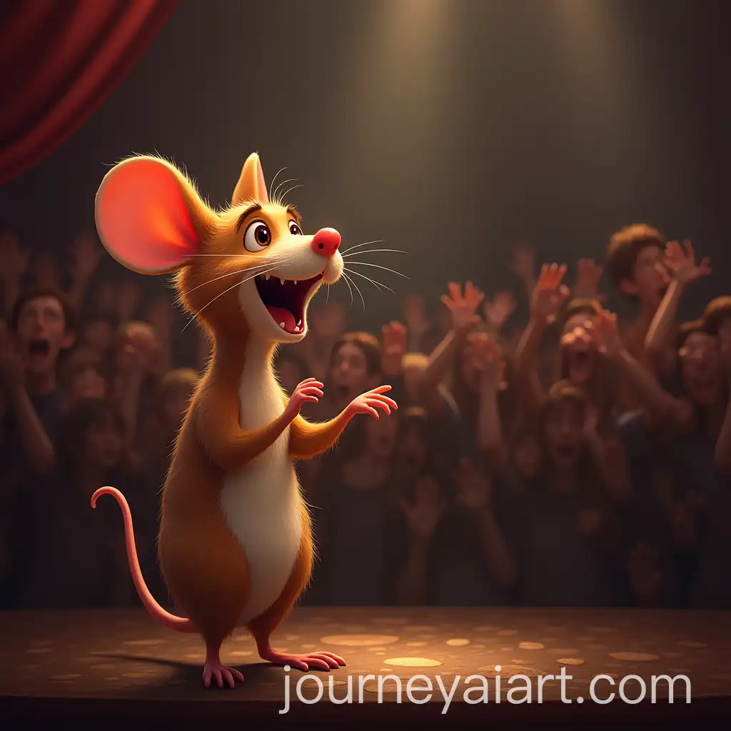 ThreeLegged-Singing-Mouse-at-a-Concert-with-a-Happy-Dog