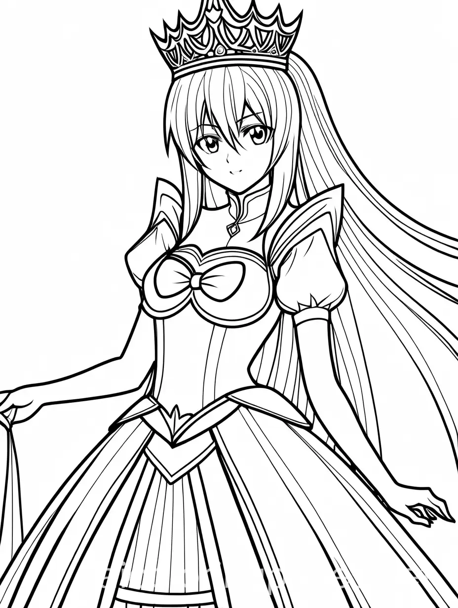 Issei-Hyoudou-as-a-Princess-Coloring-Page