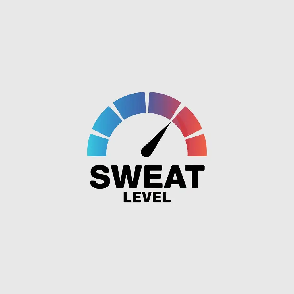 LOGO Design for Sweat Level Minimalistic Performance Meter with Clear Background