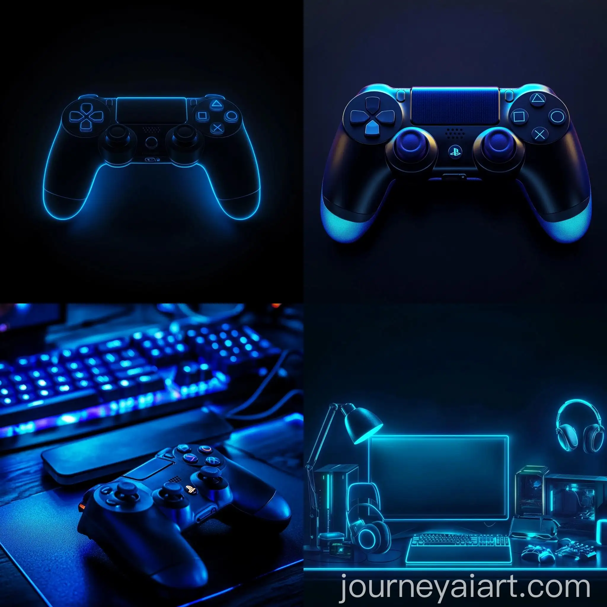 Gaming-Theme-with-Blue-Neon-Lights-on-Dark-Background