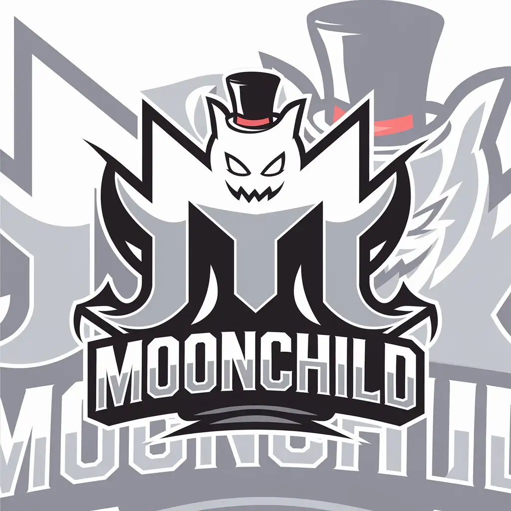 LOGO Design For Moonchild MN Symbol with Gengar Theme for Technology Industry