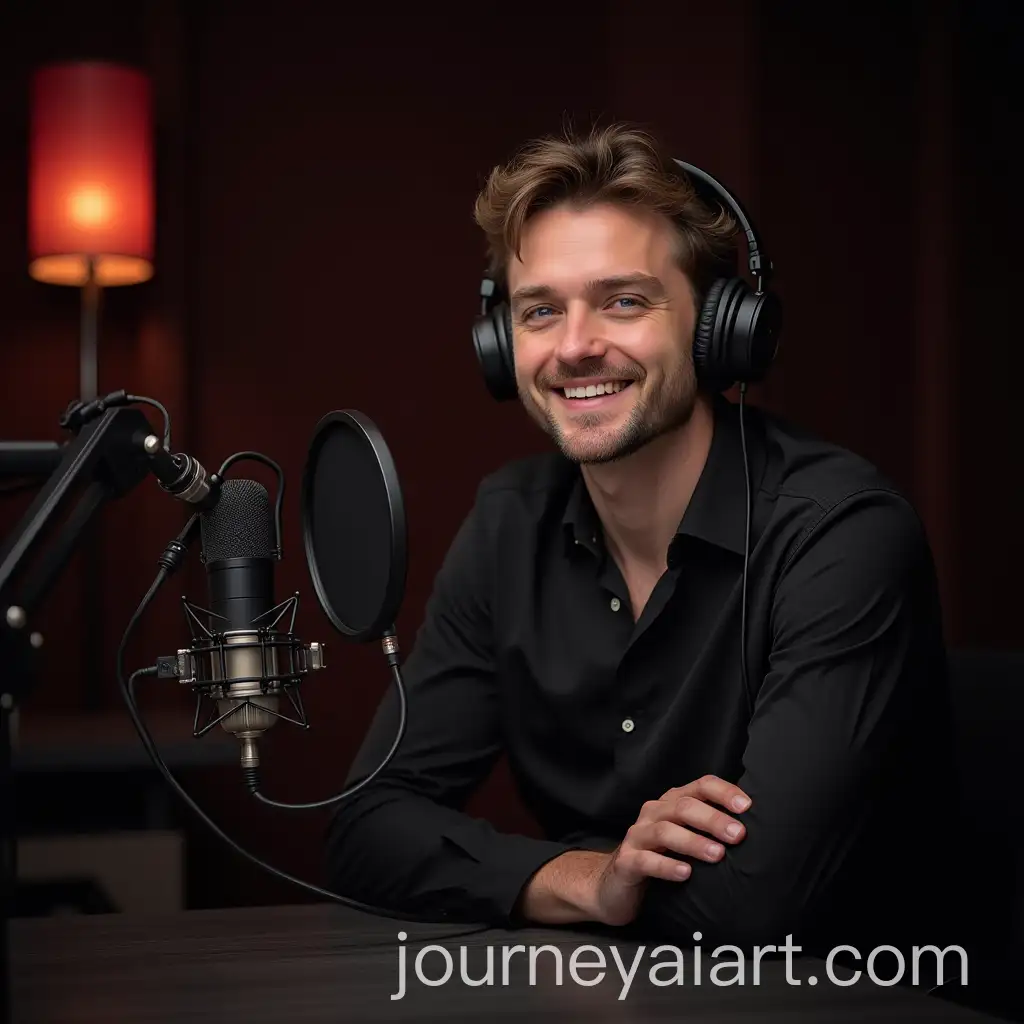 Podcast-Host-in-Studio-for-Silikon-Selmas-Podcast
