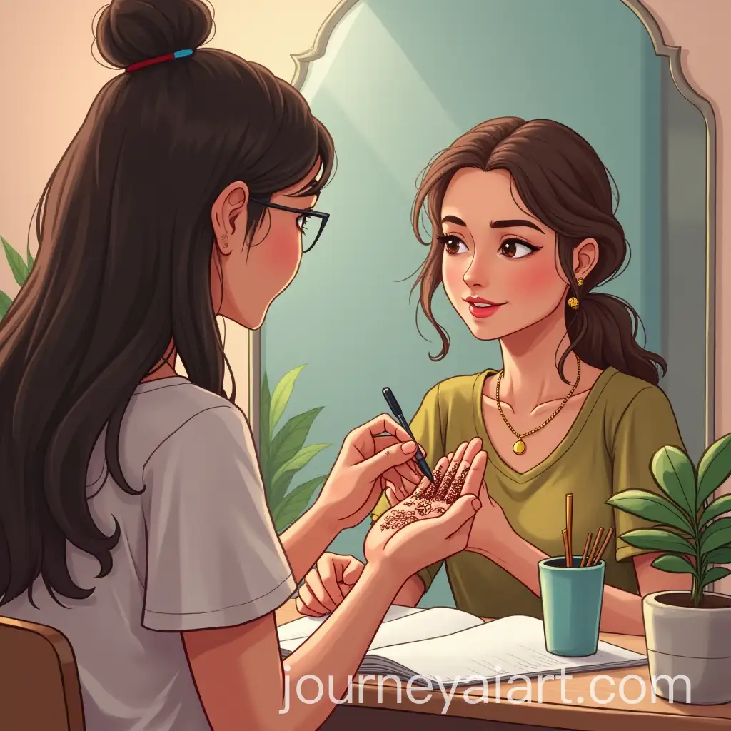 YoungAI-Image-Prompt-Expansion-Woman-Reacts-to-Mysterious-Henna-Message-in-Beauty-Salon