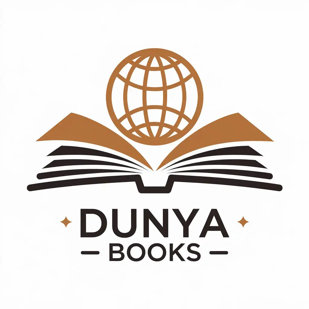 LOGO Design for Dunya Books World on Book Symbol with Modern Clean Style