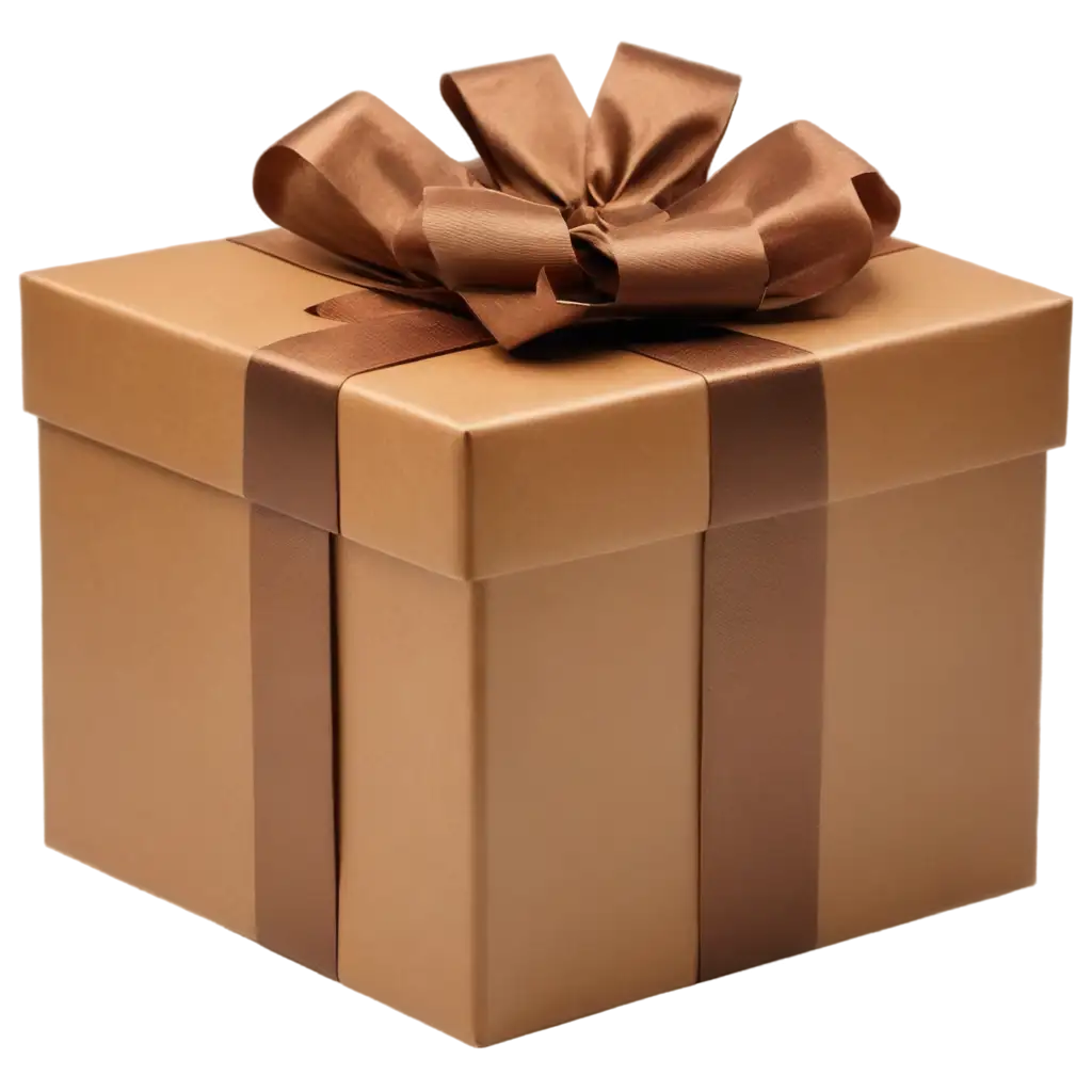 Brown-Gift-Box-with-Brown-Bow-PNG-Image-for-Transparent-Background-Use