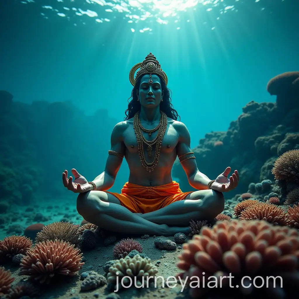 DivAI-Art-Prompt-Expansionine-Meditation-of-Lord-Hanuman-Surrounded-by-Underwater-Coral-Reef