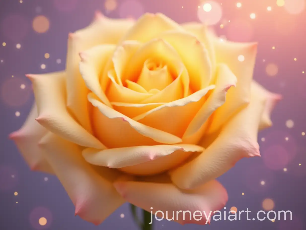 CloseUp-of-a-Tender-Yellow-Rose-with-Glowing-Pastel-Lights