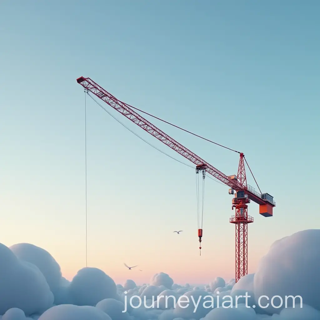 Majestic-Crane-Silhouetted-Against-a-Clear-Sky
