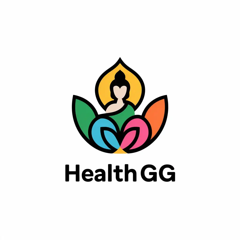 LOGO-Design-for-HealthyGG-Vibrant-Health-and-Yoga-Energy-with-Buddha-Symbolism