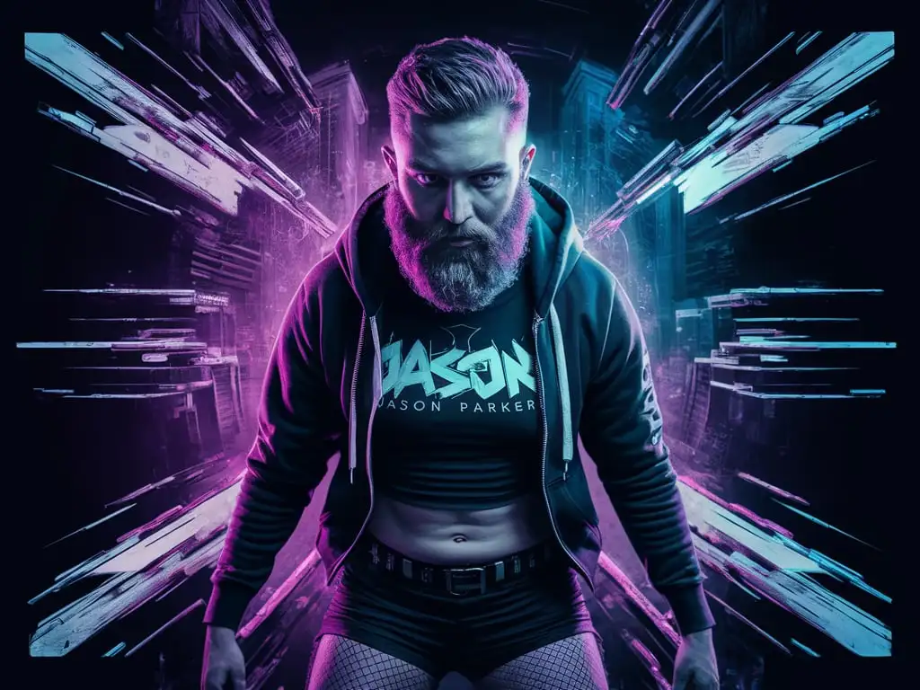 Cyberpunk-Raver-Jason-Parker-Portrait-in-Purple