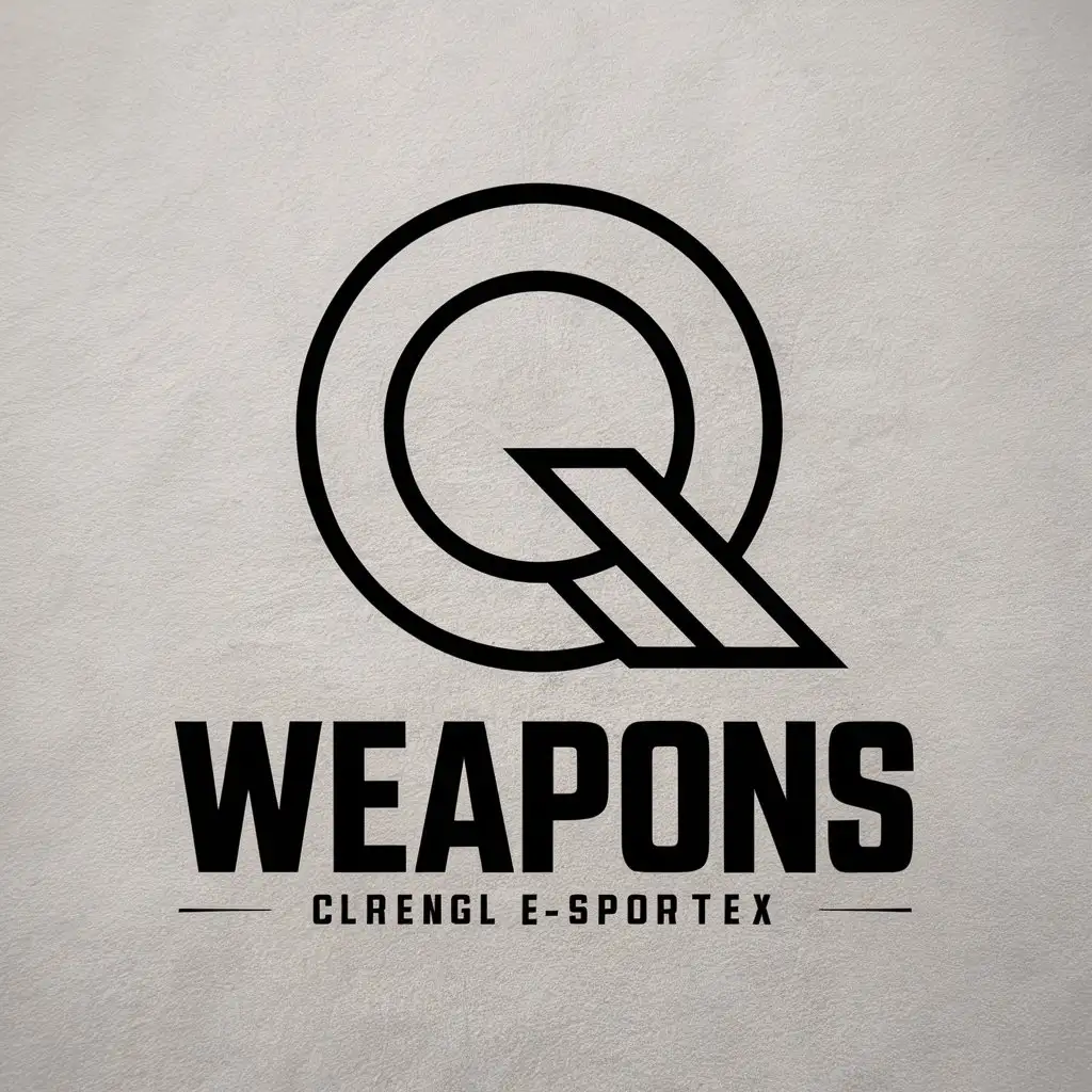 a vector logo design,with the text "weapons", main symbol:q,complex,be used in e-sports industry,clear background