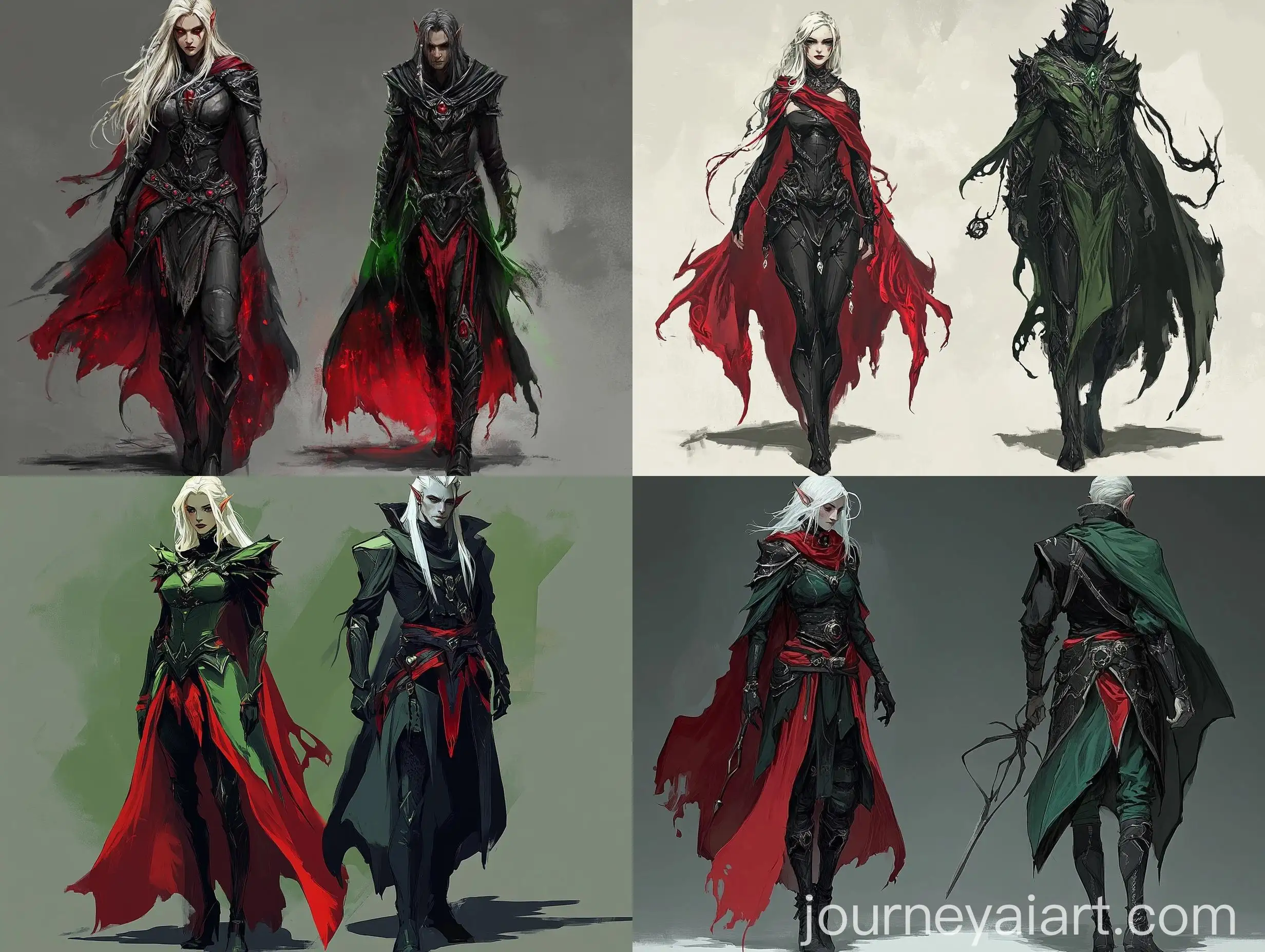 Dynamic-Dark-Fantasy-Drow-Characters-in-Black-Red-and-Green