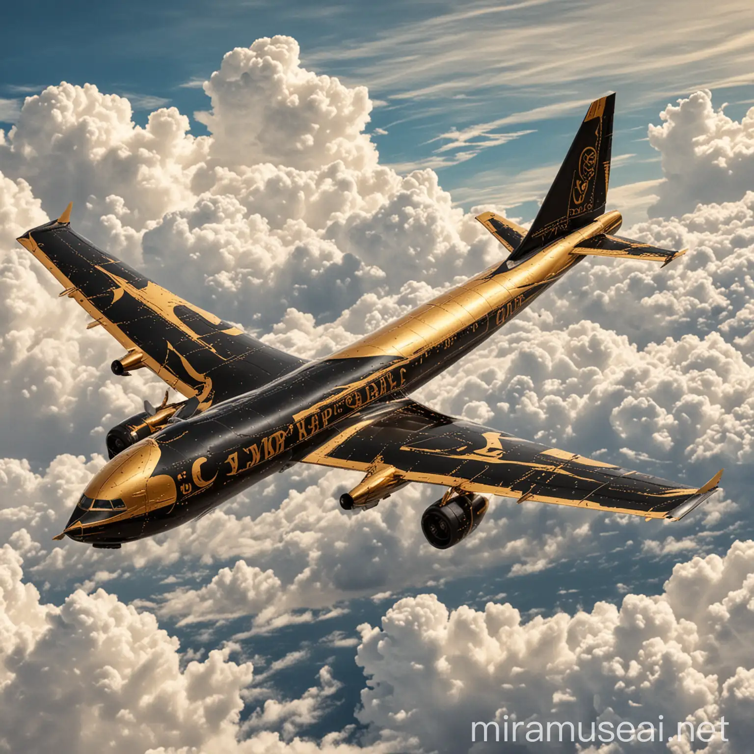 Skyborne Black and Gold Airplane Design