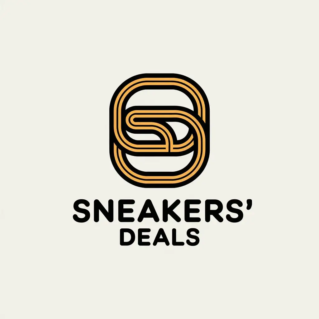 a vector logo design,with the text "Sneakers’Deals", main symbol:Double ring with SD inscription inside,Moderate,be used in Shoes industry,clear background