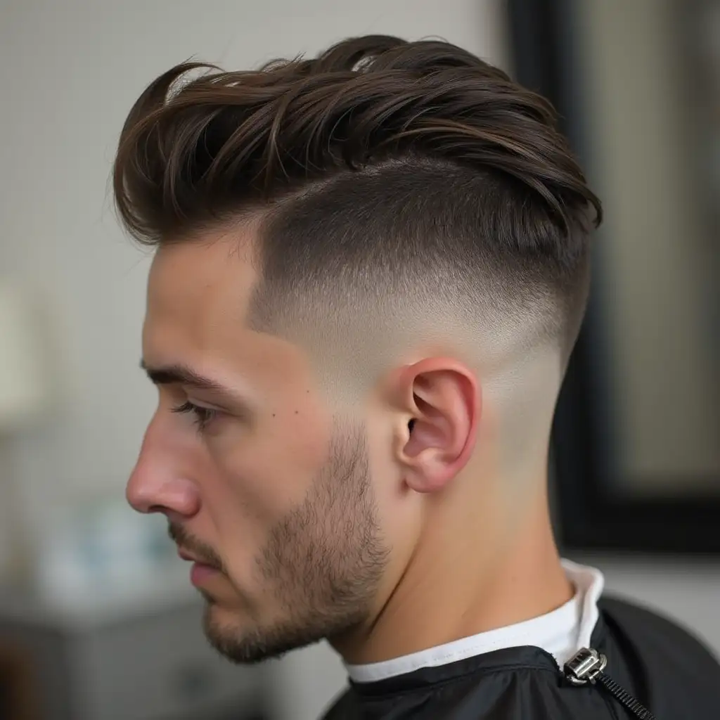 Side View Portrait of a Man with a Modern Haircut