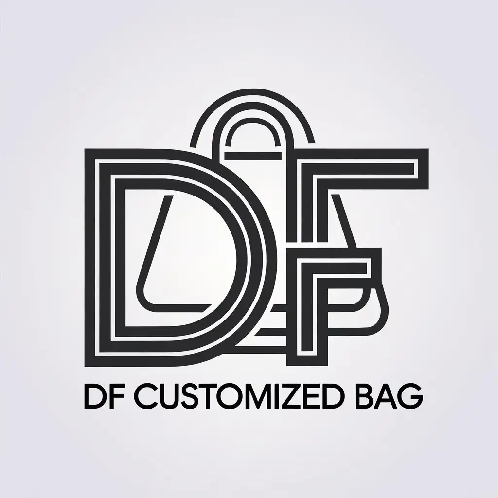 LOGO Design for DF Customized BAG Vector Handbag Symbol with Simplistic Style for Retail Industry