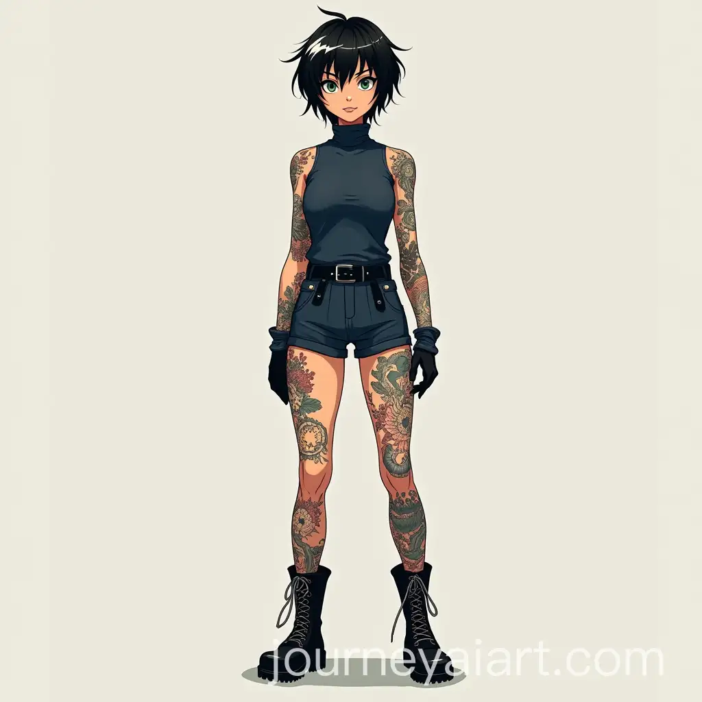 Tanned-Skin-Teen-Female-with-Tattoos-in-Jujutsu-Kaisen-Style