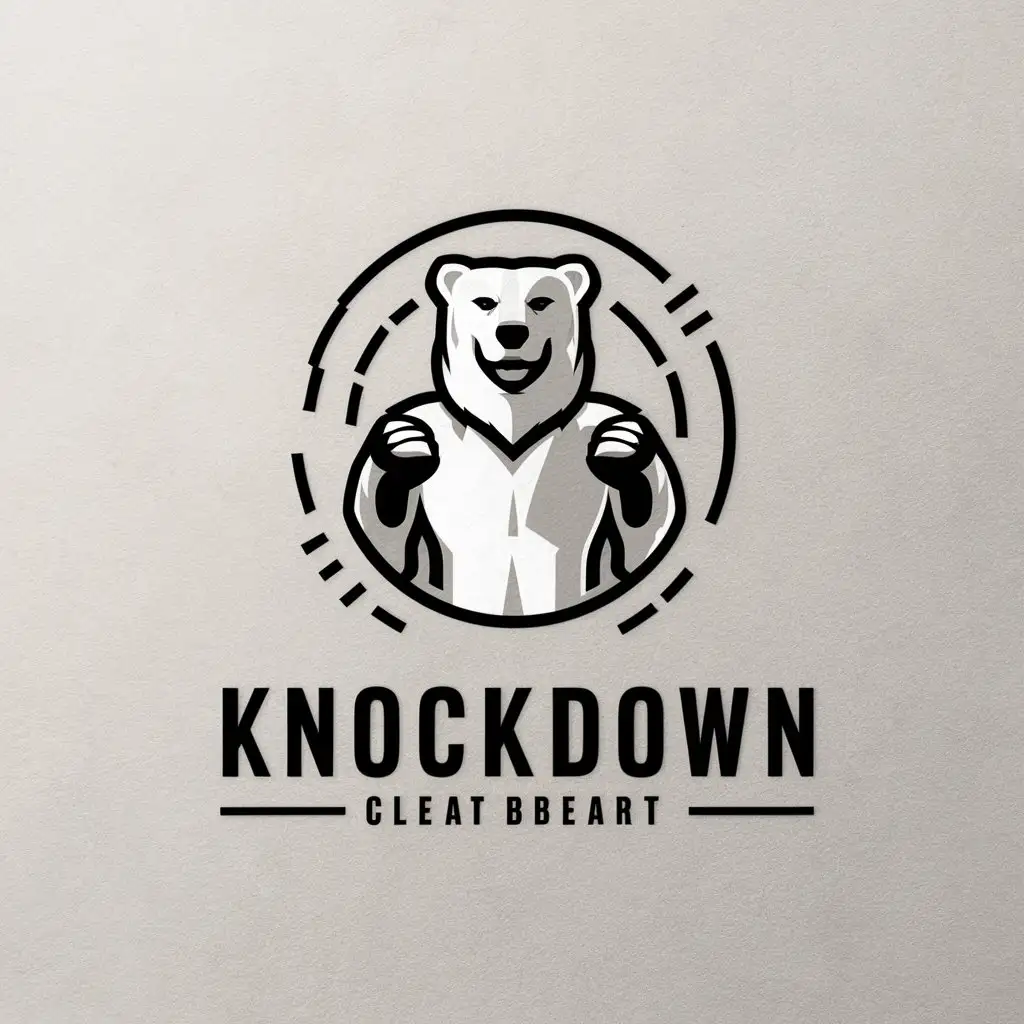 LOGO-Design-for-Knockdown-Minimalistic-Polar-Bear-MMA-Fighter-Symbol