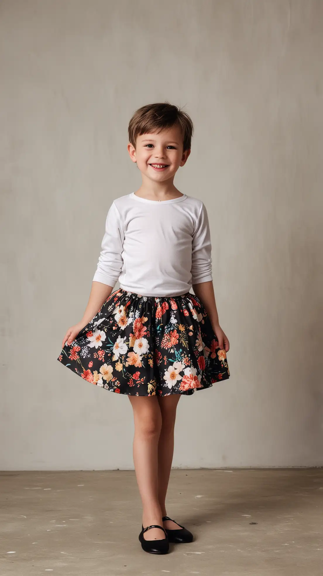 Joyful-Child-in-Ballet-Flats-and-Floral-Skirt