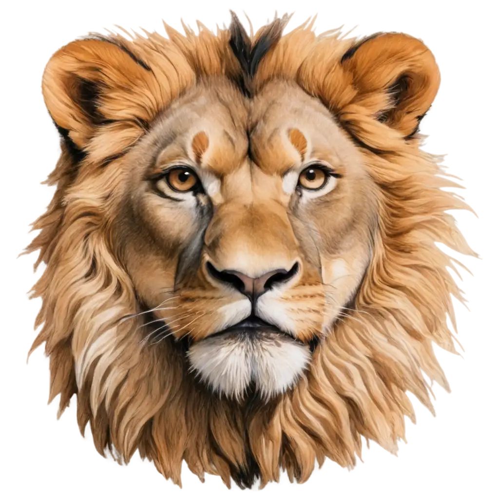 Stunning-Lion-Face-Drawing-PNG-Capture-the-Majesty-of-Wildlife-in-High-Quality