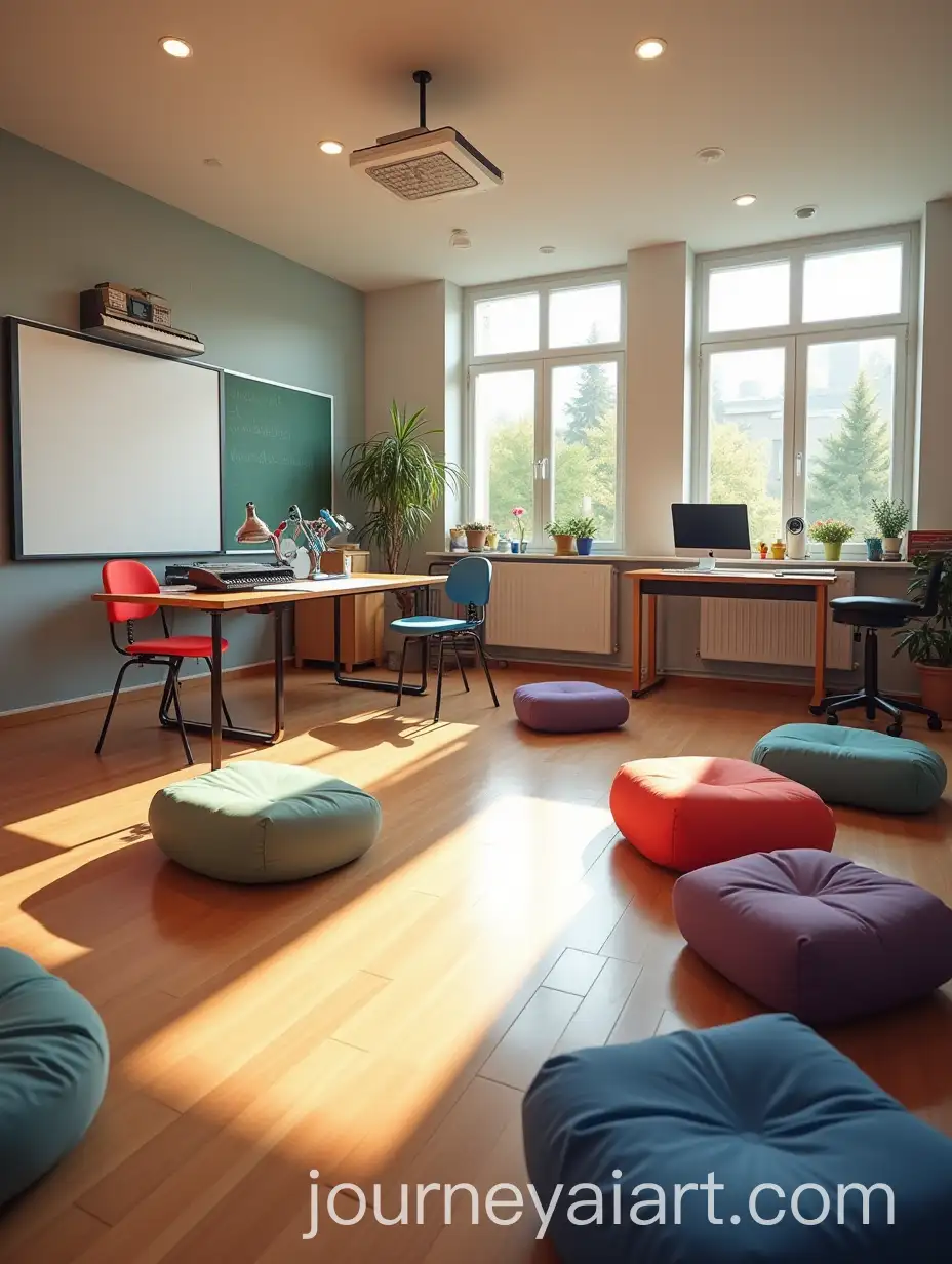 School-Music-Classroom-with-Projector-and-Smart-Board