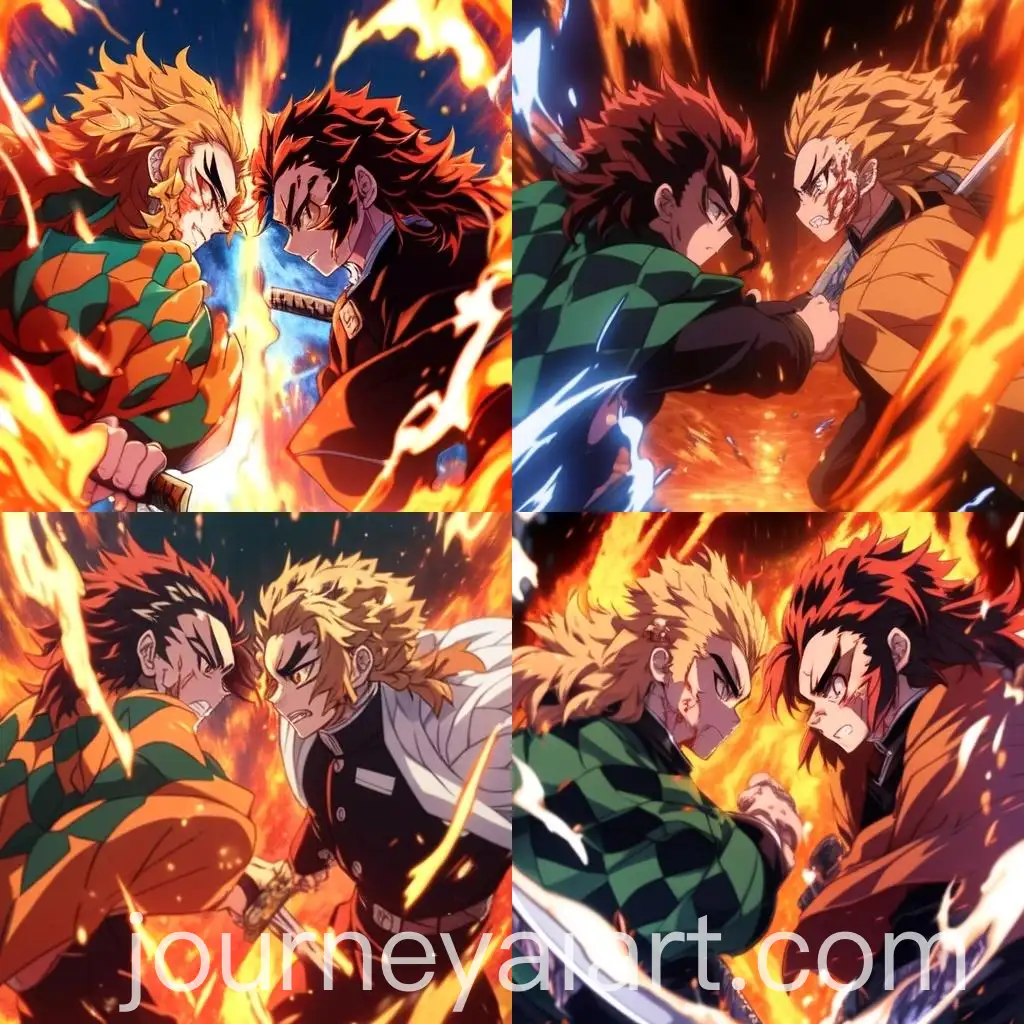 Epic-Battle-Tanjiro-Kamado-vs-Kyojuro-Rengoku-from-Demon-Slayer