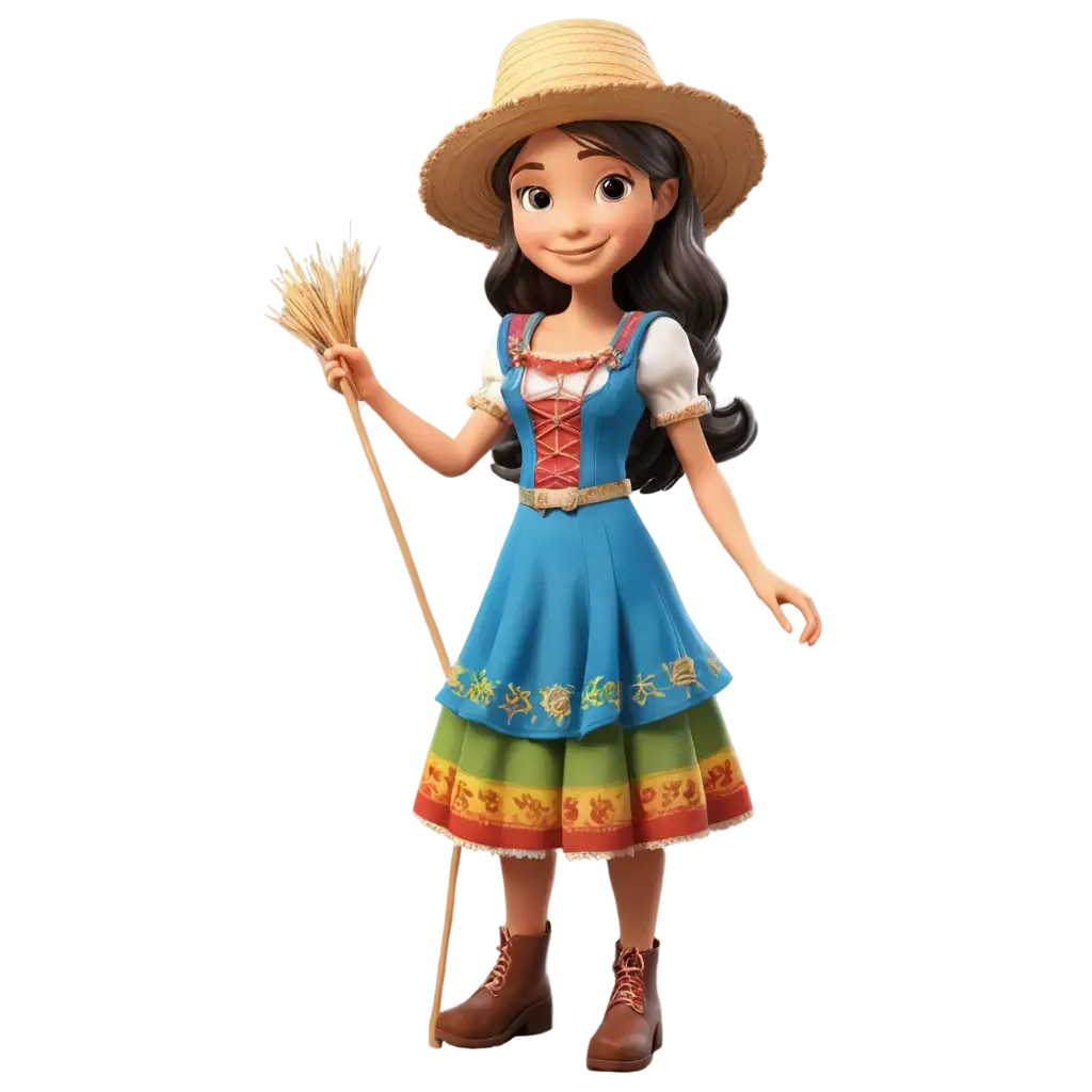 Create-a-Cheerful-Country-Girl-in-Traditional-Junino-Dress-PNG-Image