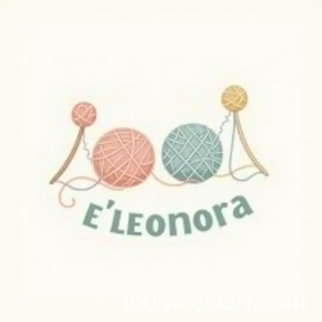 Whimsical-Logo-Design-for-ELeonora-with-Yarn-Balls-and-Crochet-Hooks