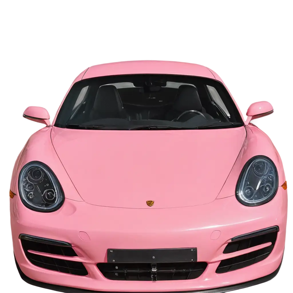 HighResolution-PNG-of-a-Realistic-Light-Pink-Porsche-Car-Front-View