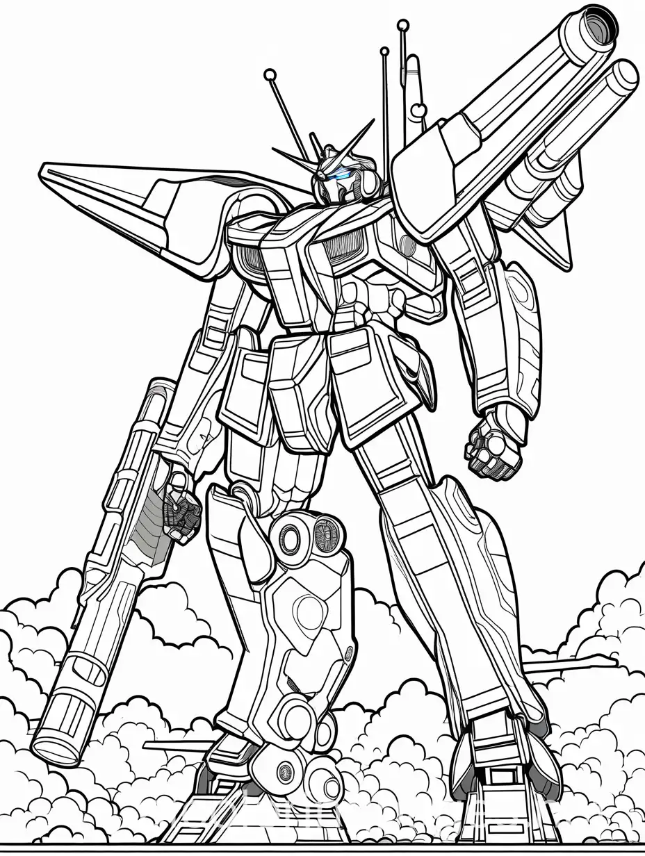 Giant-Anime-Robot-with-Bazooka-Sky-Battle-Scene