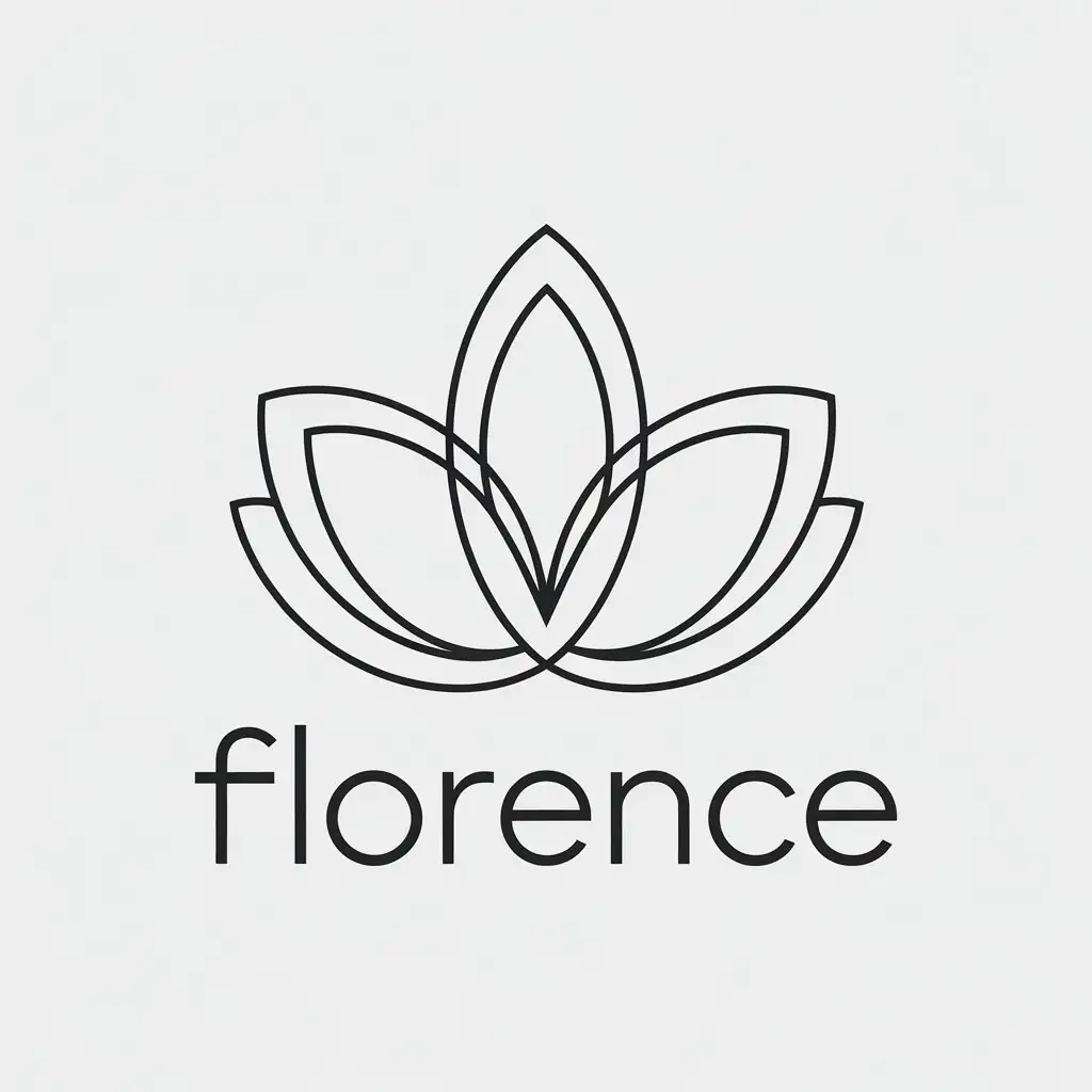 LOGO Design for Florence Minimalistic Flower Theme with Clear Background