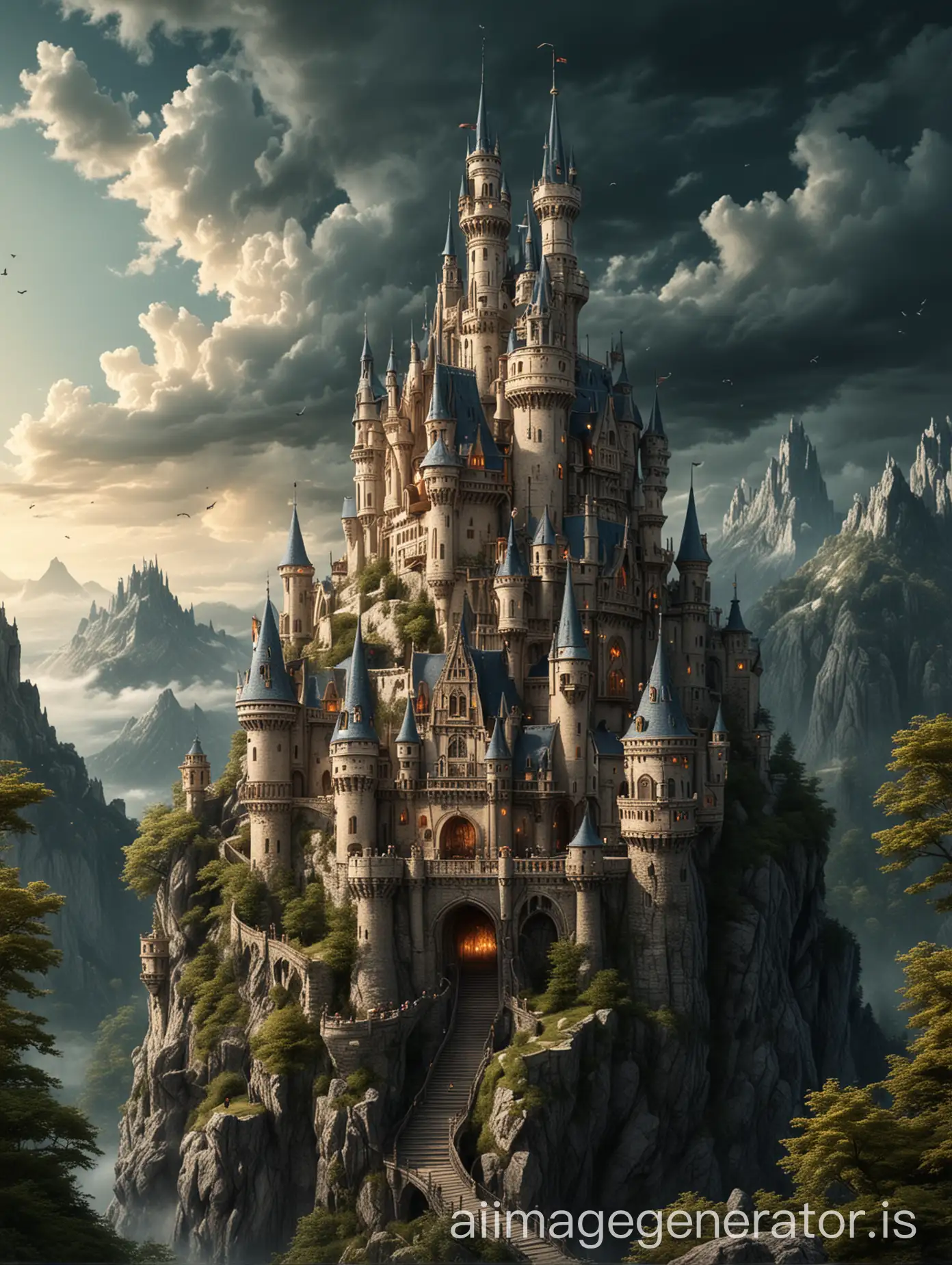 Majestic-Fantasy-Castle-Surrounded-by-Enchanted-Forest