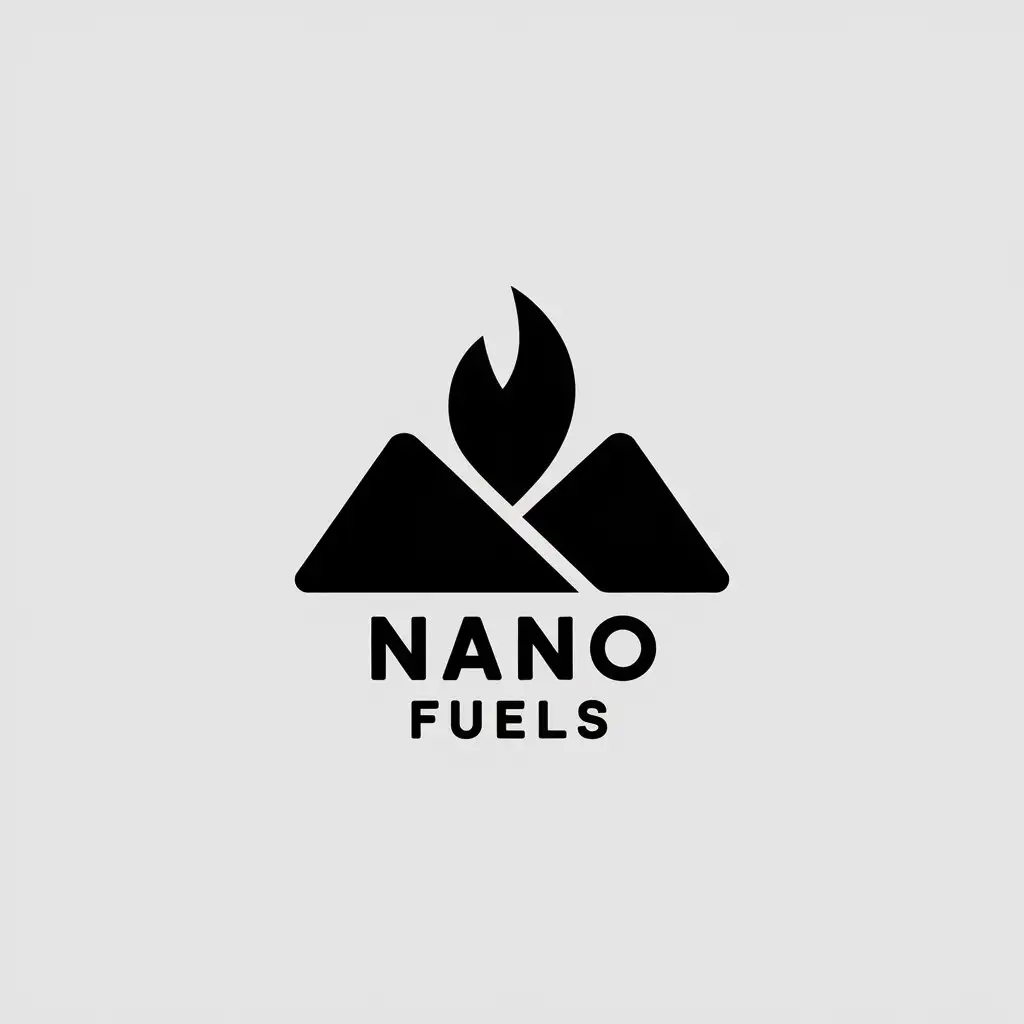 LOGO Design for NANO FUELS Minimalistic Vector with Coal Symbol and Clear Background